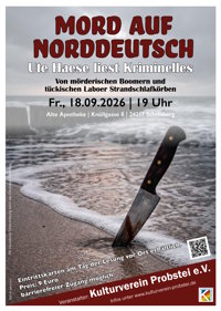 Plakat Lesung 'Mord auf Norddeutsch' 18.09.2026